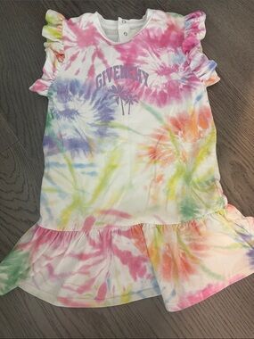 Givenchy Pastel Tie-Dye Ruffle Dress